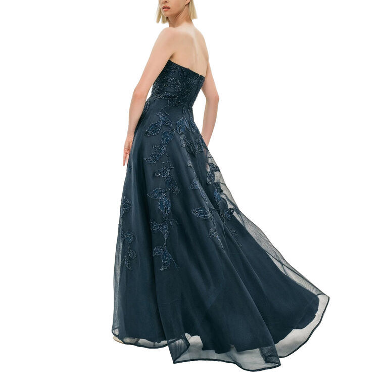 Embroidered Lace Applique Maxi Gown image number null