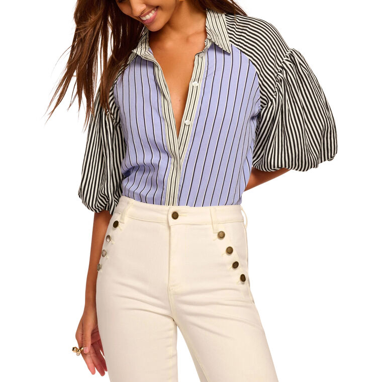 Flor Short Sleeve Button Down Top image number null