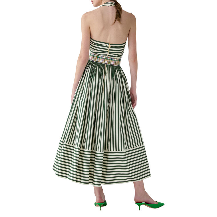 Halterneck Midi Dress With Ruched Bodice image number null