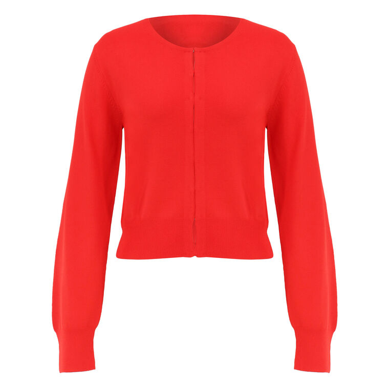 The Ellery Long Sleeve Viscose Shrunken Cardigan image number null
