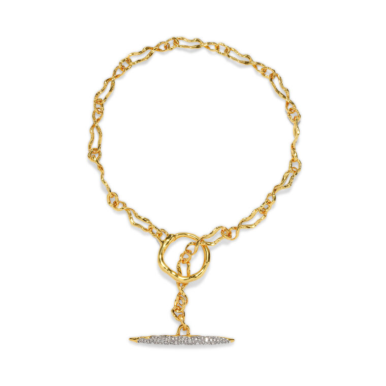 Sonales Gold Crystal Toggle Necklace image number null