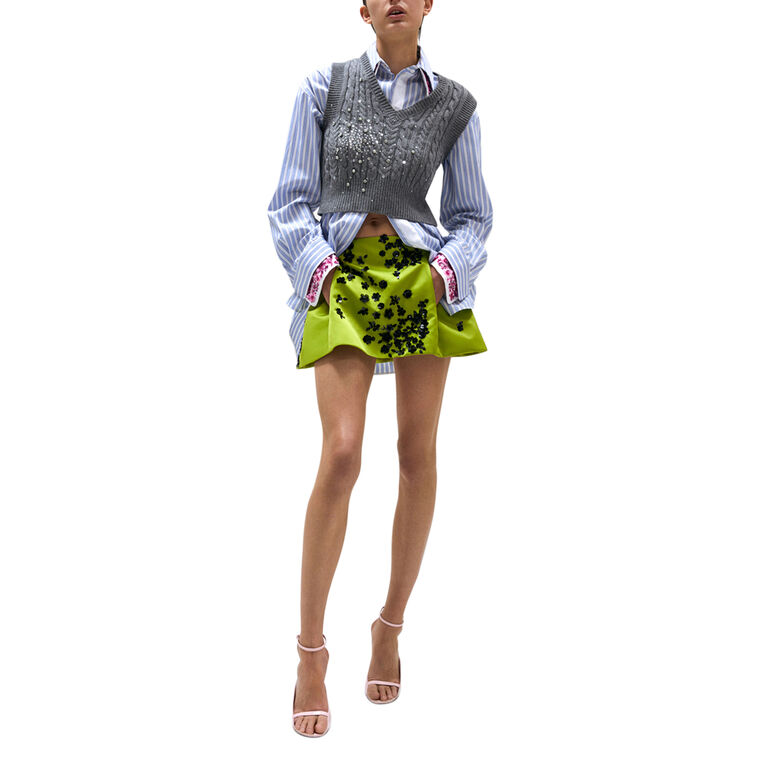 Rhinestone Eembellished Sweater Vest image number null