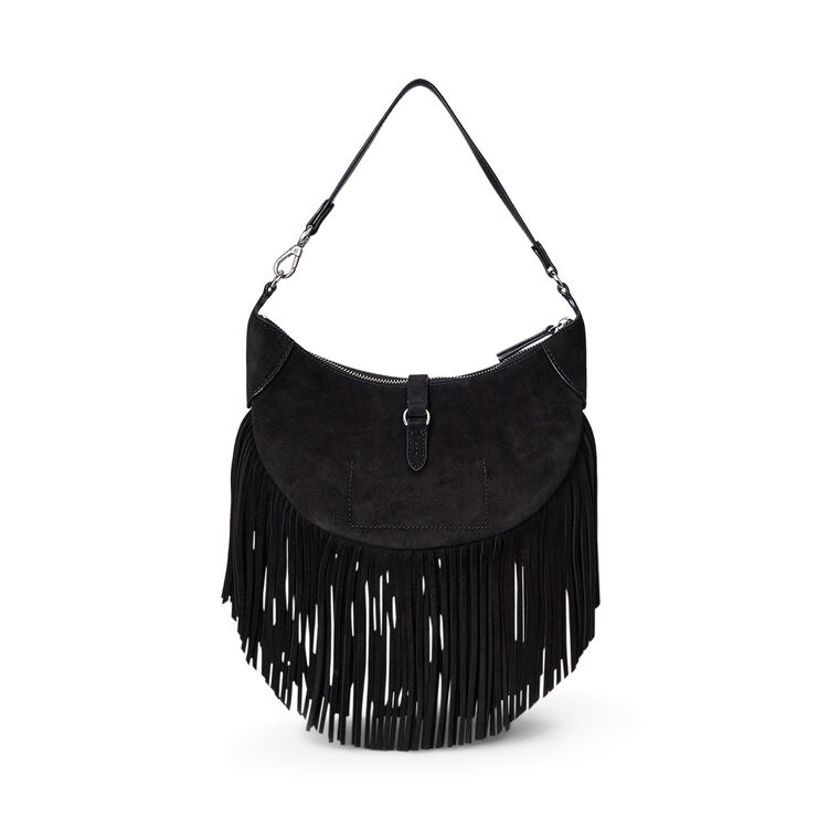 Small Suede Fringe Shoulder Bag image number null