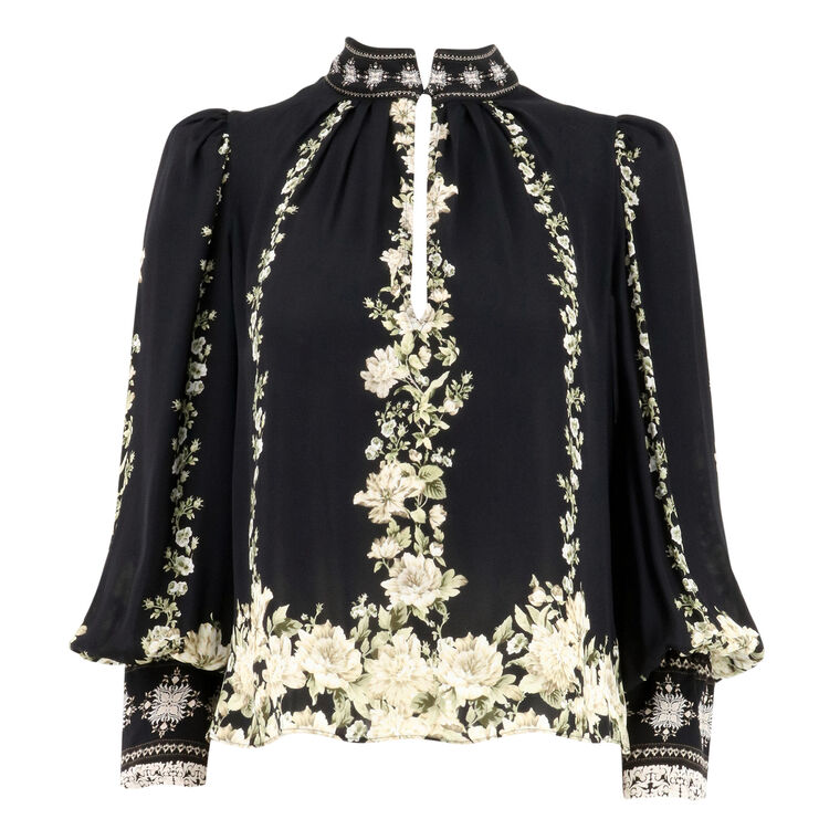 Marion Pleated Floral Blouse image number null