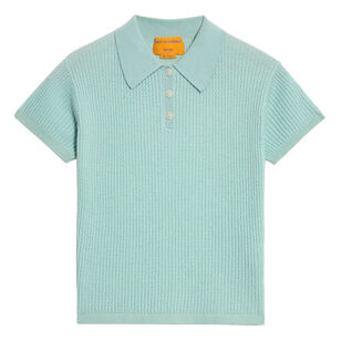 Shrunken Short Sleeve Cashmere Polo Sweater