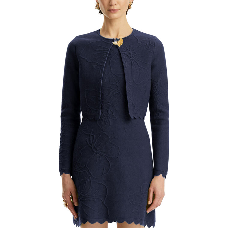 Embossed Cherry Blossom Cardigan image number null
