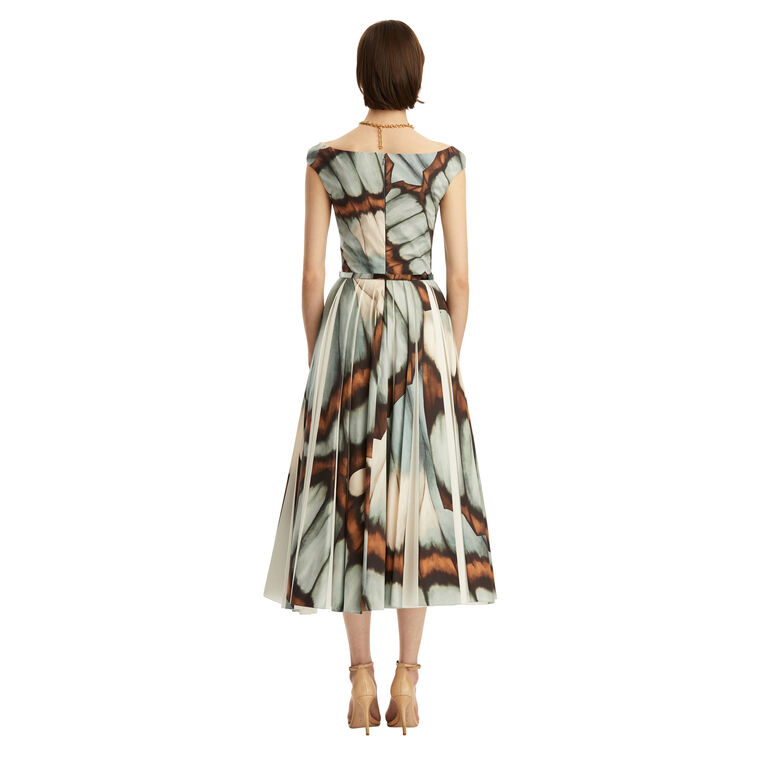 Abstract Butterfly Cotton Poplin Dress image number null