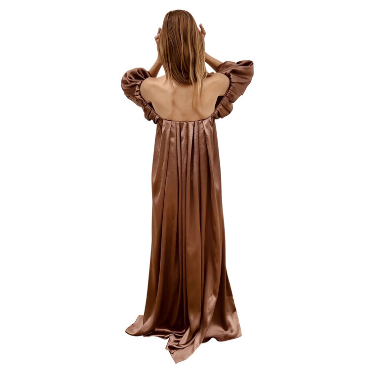 Palmer Liquid Satin Off-The-Shoulder Gown image number null