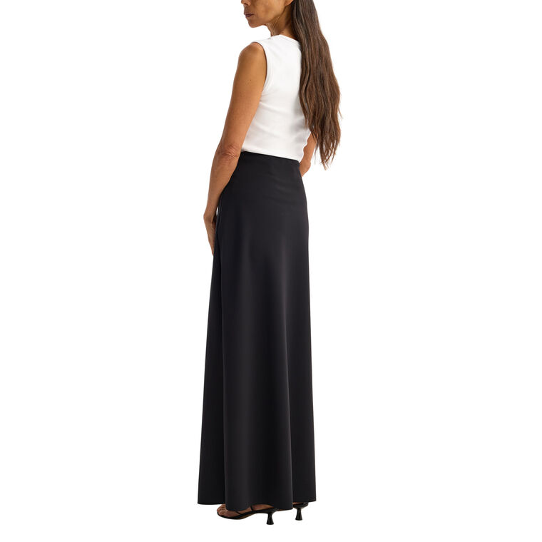 Minimal High Waist Scuba Maxi Skirt image number null