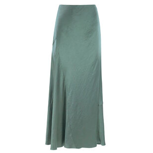 Panelled Satin Bias Midi Skirt