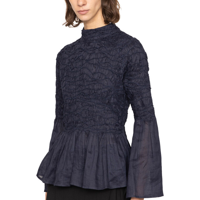 Imogen Soild Long Sleeve Peplum Top image number null