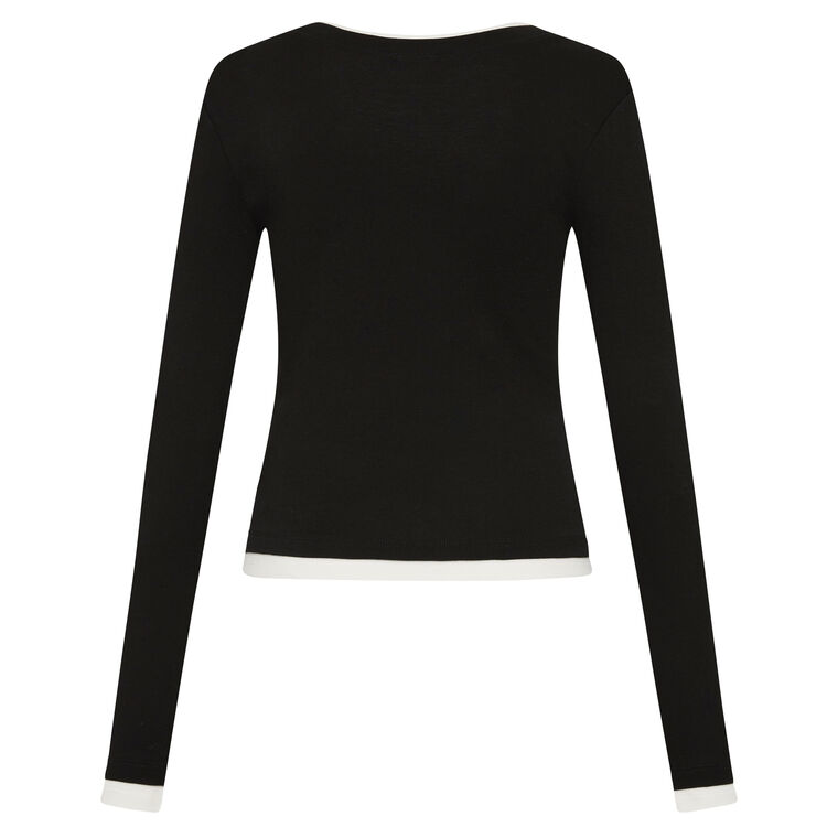 Cotton Layered Long Sleeve Top image number null