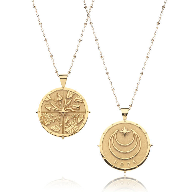 Hope Pendant Coin On Link Chain image number null