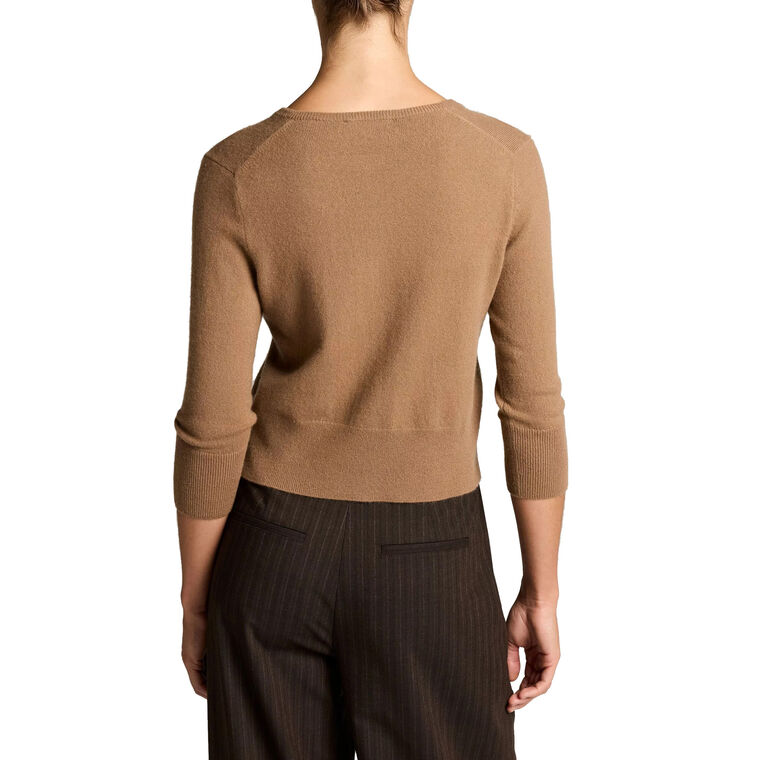 Metal-Button Cashmere-Blend Cardigan image number null