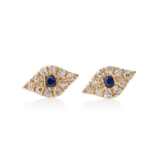 Sapphire Evil Eye Studs