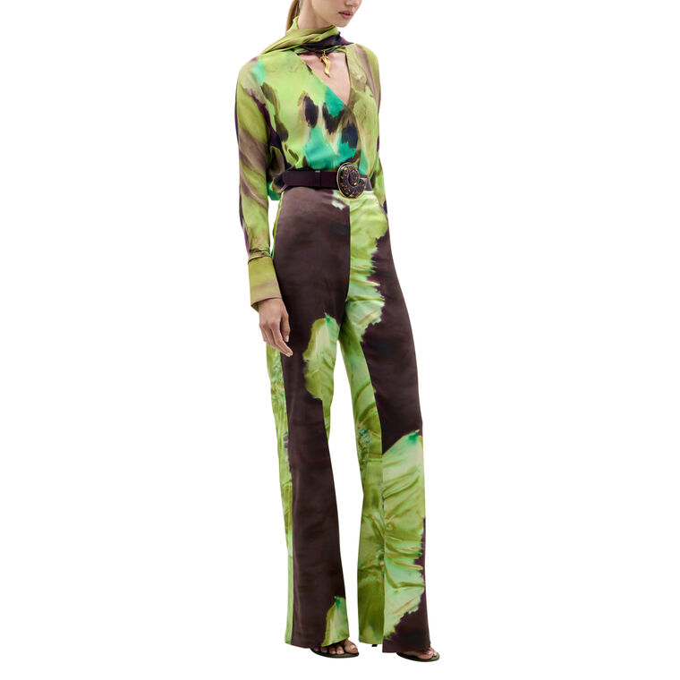 Andie High-Waisted Wide-Leg Silk Pant image number null