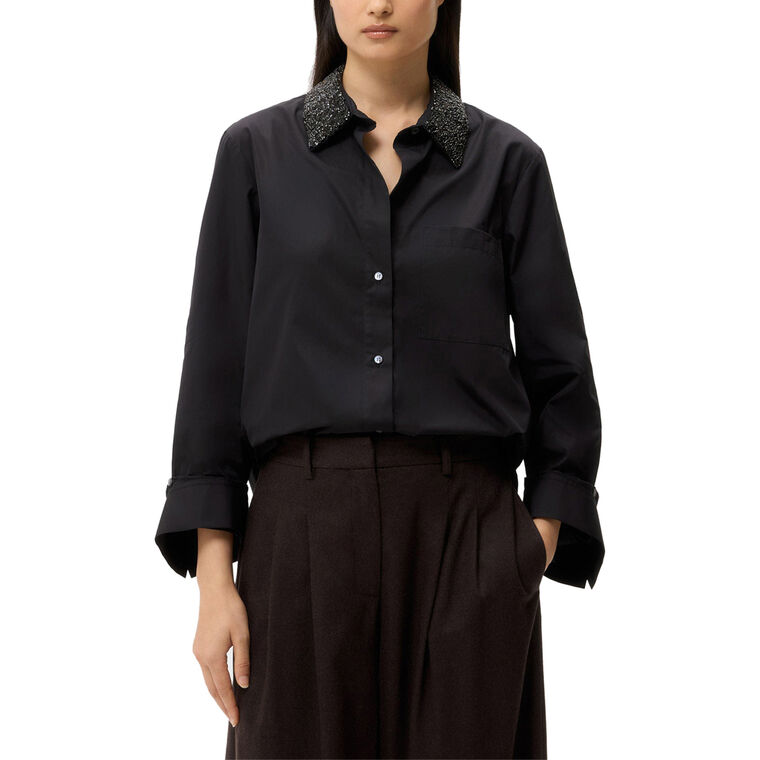 Dude Shirt With Crystal Collar image number null