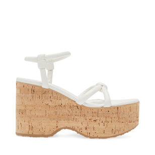 Alma Knotted Leather Ankle-Strap Platform Sandal