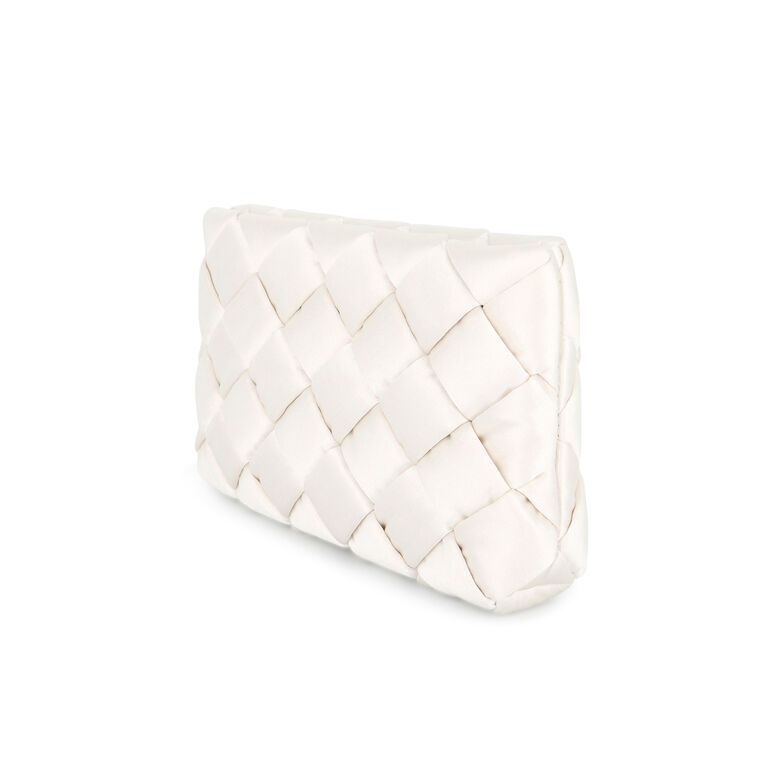 Auzeen Satin Small Woven Clutch image number null
