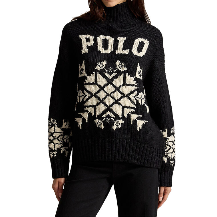 Wool Long Sleeve Turtleneck Sweater image number null