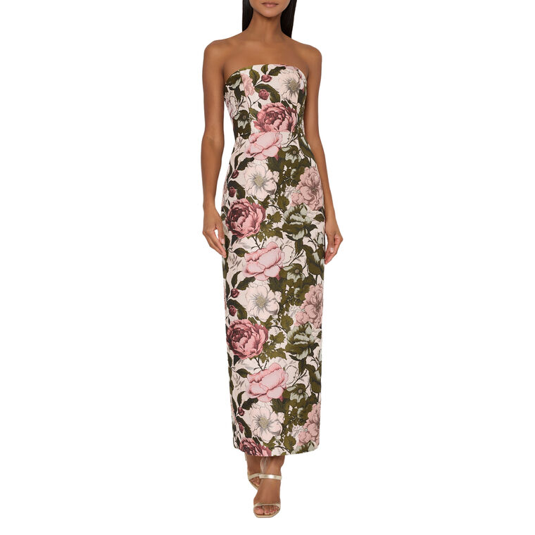 Ella Strapless Jacquard Maxi Dress image number null