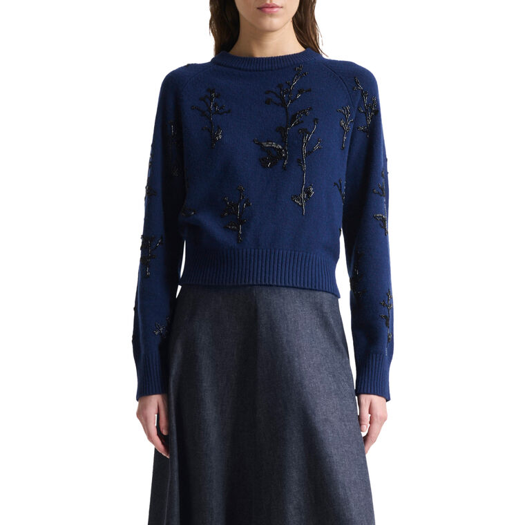 Paulie Long Sleeve Beaded Sweater image number null