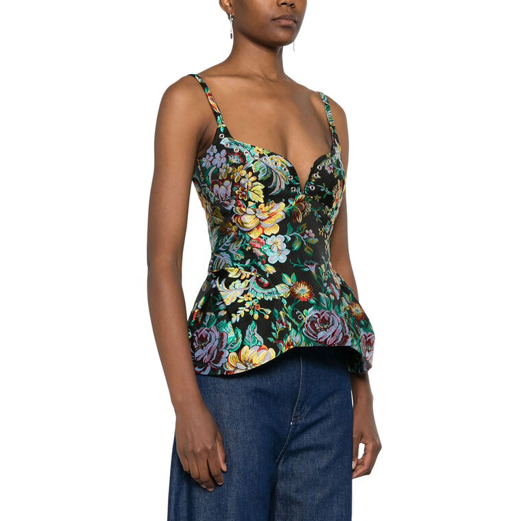 Brocade Corset-Style Top image number null