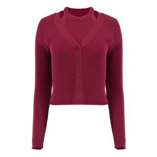 Lonnie Long Sleeve Viscose Knit Layer Cardigan