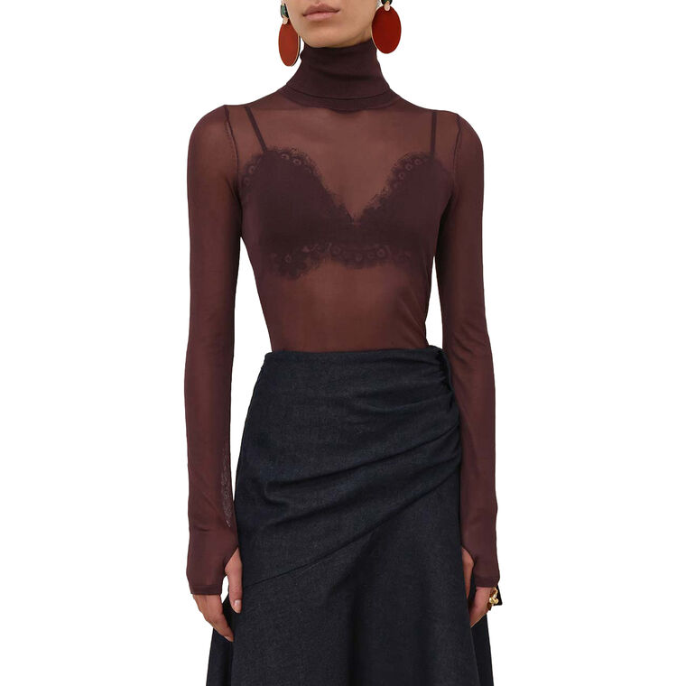 Fine Knit High Neck Top image number null