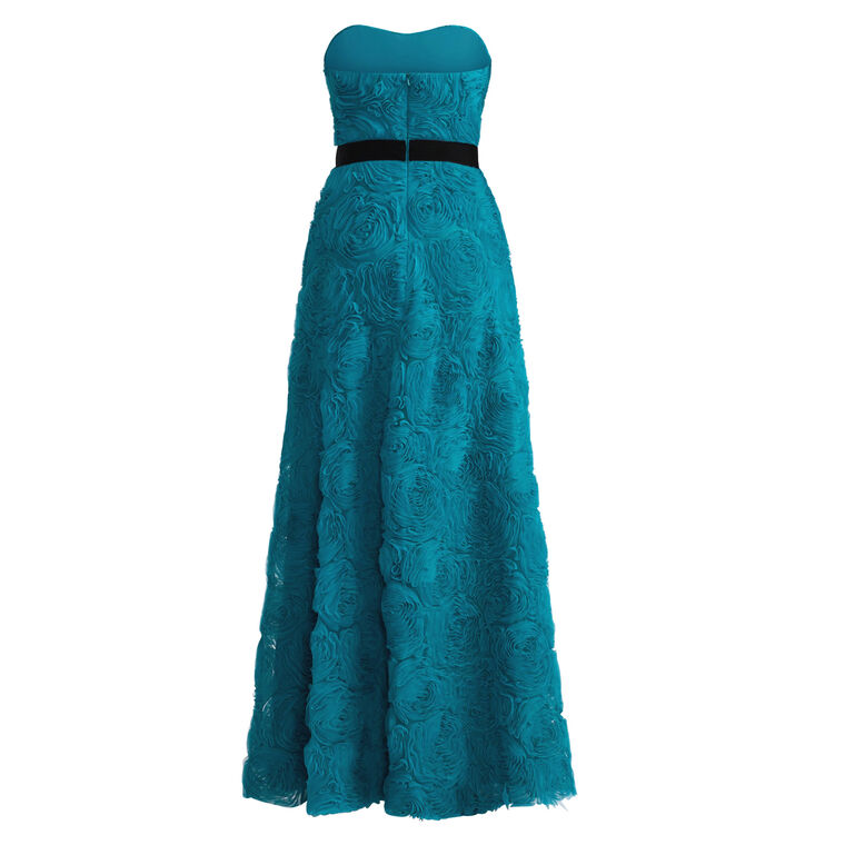 Tulle Applique Strapless Gown image number null