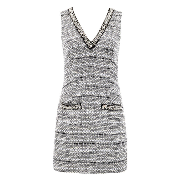Odele Sleeveless Embellished V-Neck Mini Dress image number null