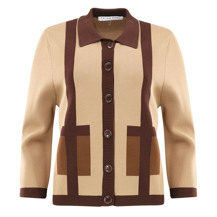 Gaia Color Block Cardigan image number null
