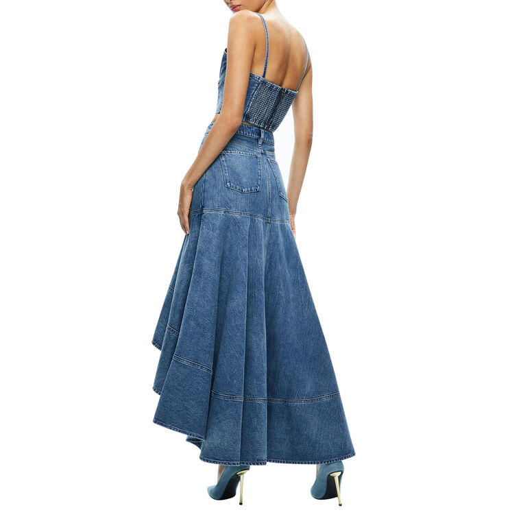 Donella High Low Denim Skirt image number null