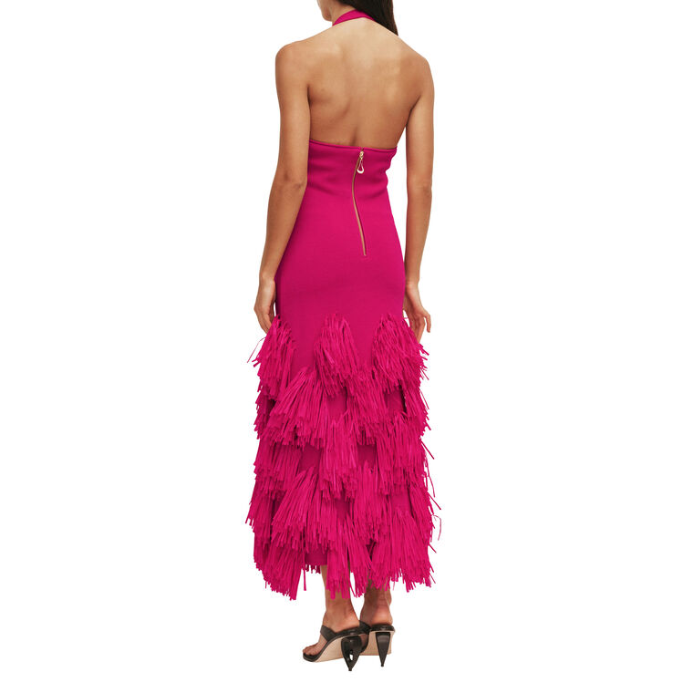 Elva Sleeveless Raffia Knit Midi Dress image number null