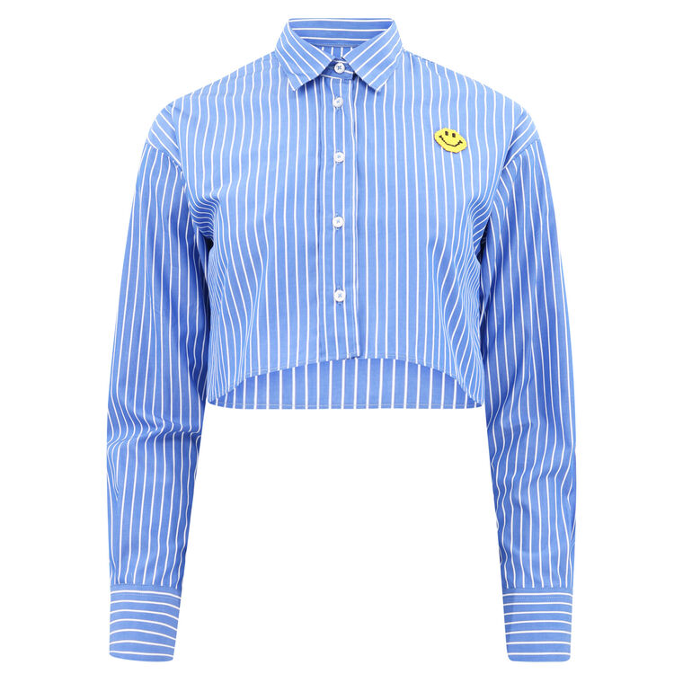 Pixel Stripe Crop Long Sleeve image number null