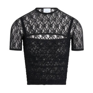 Short Sleeve Detachable Twinset Lace Top