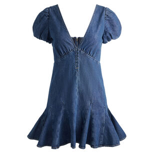 Fara Puff Sleeve Denim Mini Dress