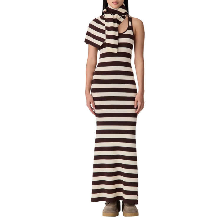 Sleeveless Back Knot Knitted Maxi Dress image number null