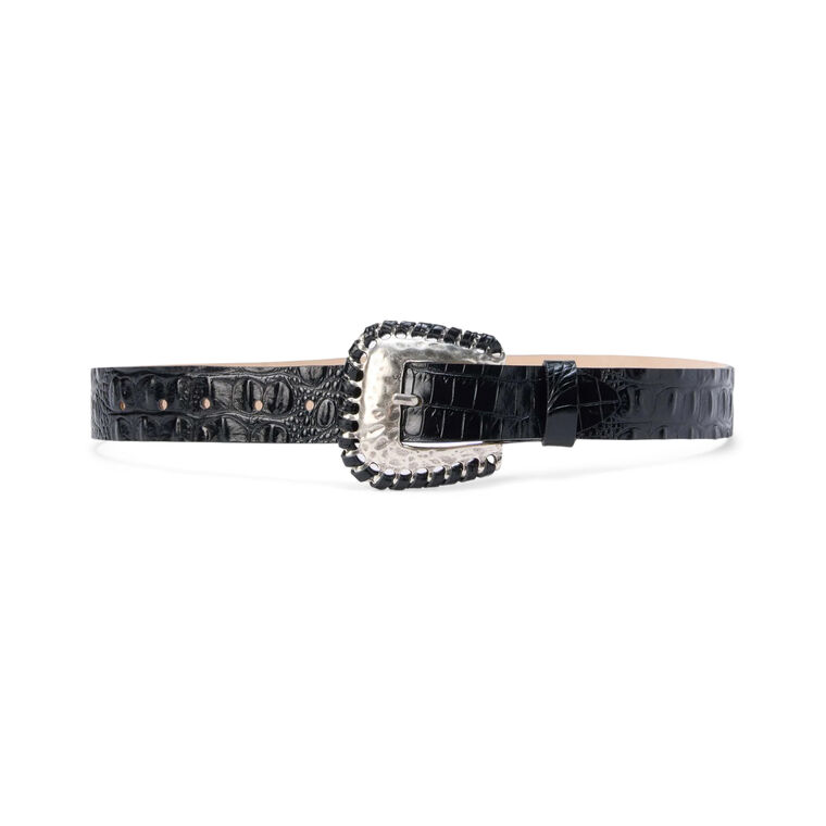 Brisa Laced Croc-Embossed Belt image number null