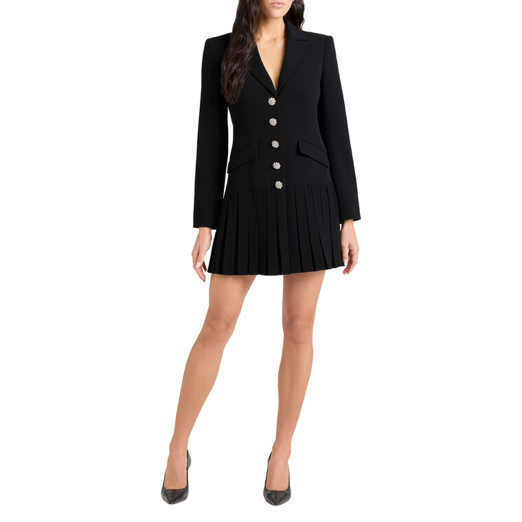 Saule Long Sleeve Pleated Blazer Mini Dress image number null