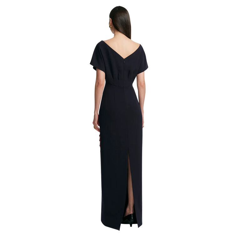 Savannah Short Sleeve Floral Embroidery Gown image number null