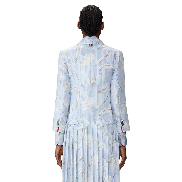 Feather Printed Silk Twill High Armhole Sportcoat image number null