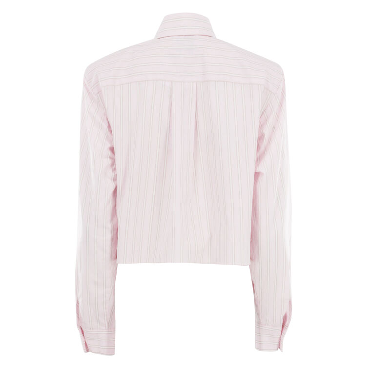 Randall Stripe Cotton Cropped Button Down image number null