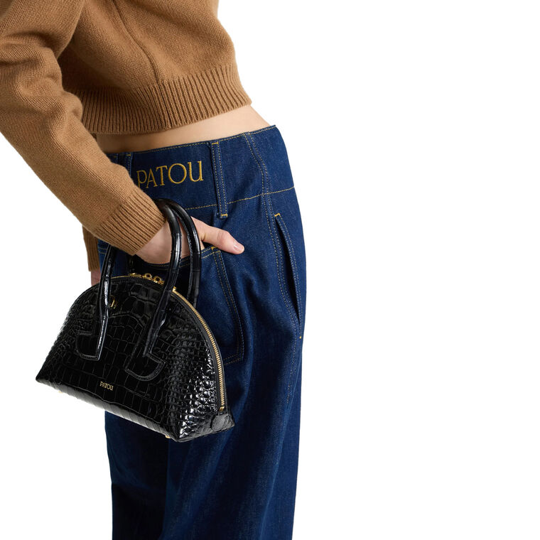 Le Patou Bowling Bag In Croc Embossed Leather image number null