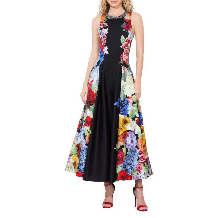 Adley Sleeveless Crew Neck Drop Waist Midi Dress image number null