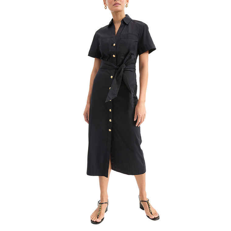 Tabby Short Sleeve Belted Midi Dress image number null