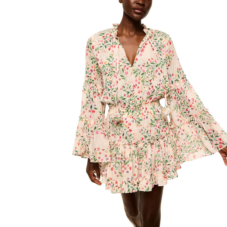Leeva Bell Sleeve Ruffle Mini Dress image number null