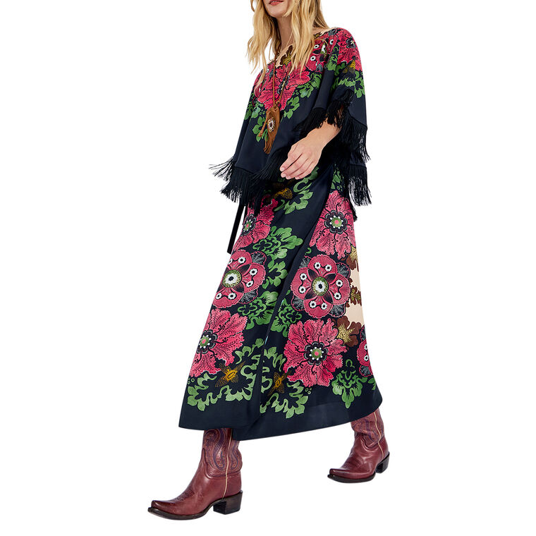 Silk Sarong Midi Skirt image number null