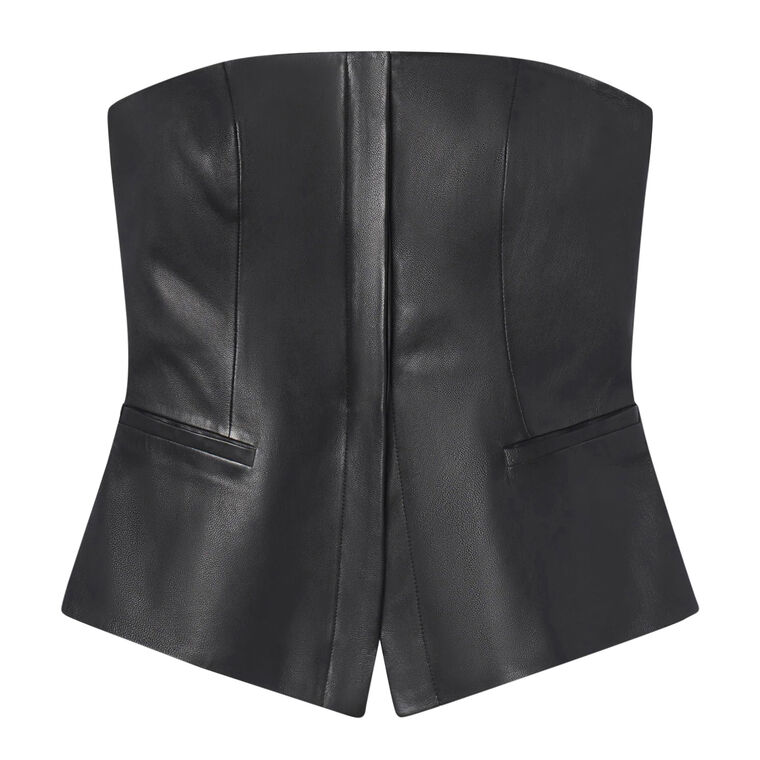 Renee Strapless Leather Top image number null