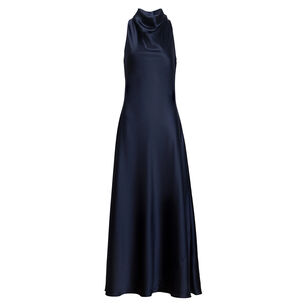 Celinda Halterneck Satin Bias Maxi Dress